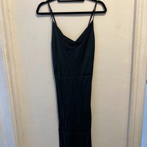 Zara Midi Dark Green Cowl Neck Slip Dress